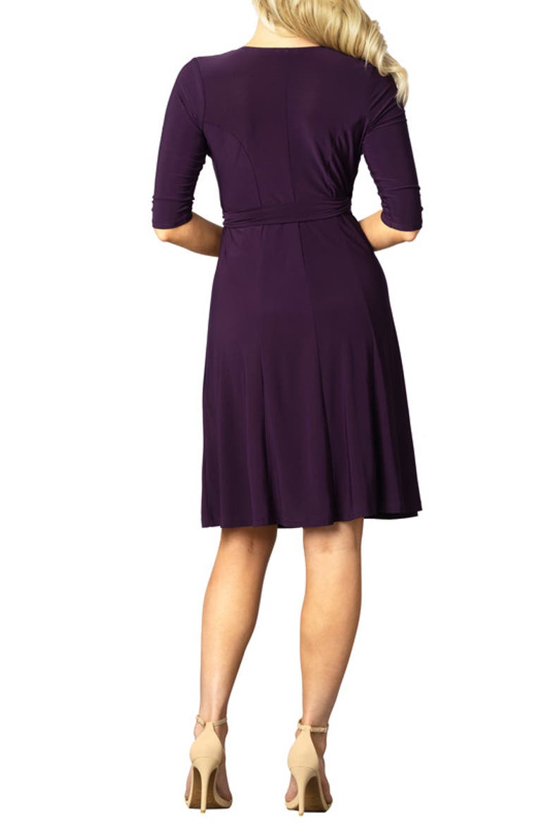 Essential Midi Wrap Dress, Alternate, color, PLUM PASSION