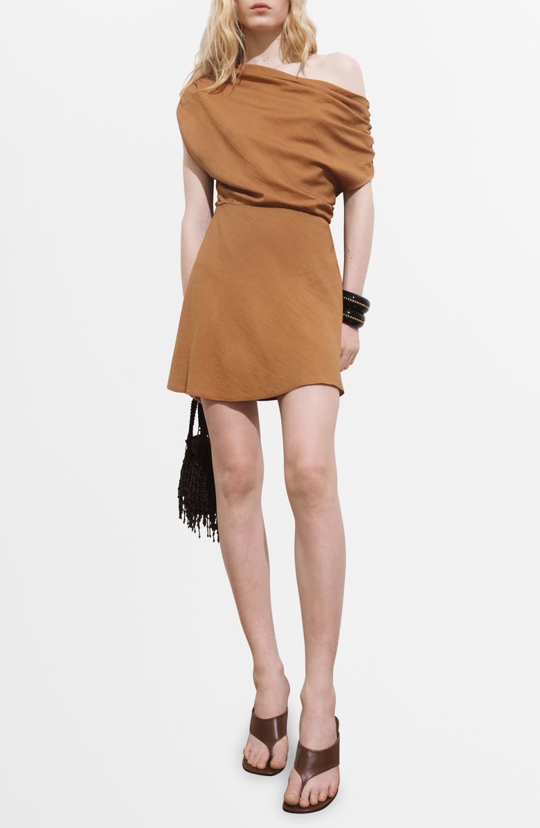 MANGO Asymmetric Drape Dress, Main, color, 