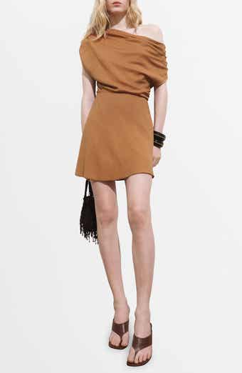 MANGO Asymmetric Drape Dress