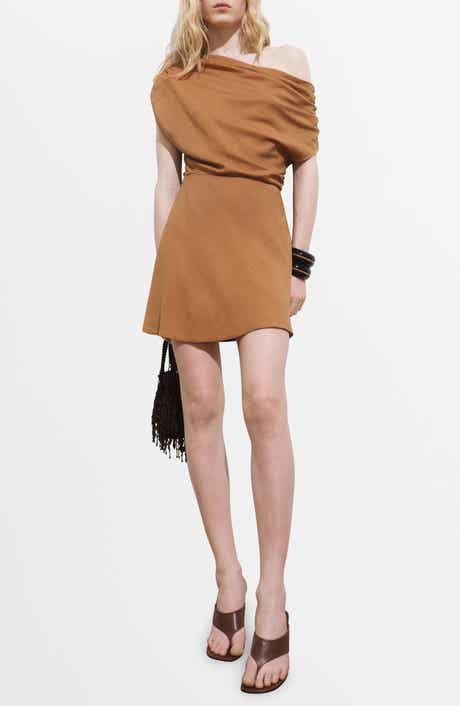 MANGO Asymmetric Drape Dress