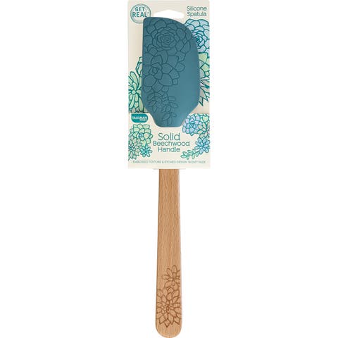 Laser Etched Beechwood Large Silicone Spatula, Succulent Collection, Set of 1