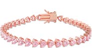 Julianna B. Pink Cubic Zirconia Tennis Bracelet Rose-Silver