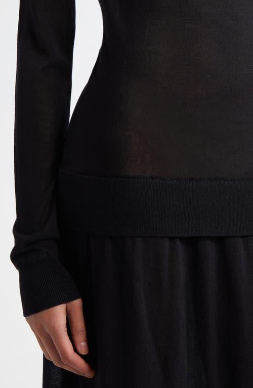 Totême Fine Crewneck Knit Dress In Black