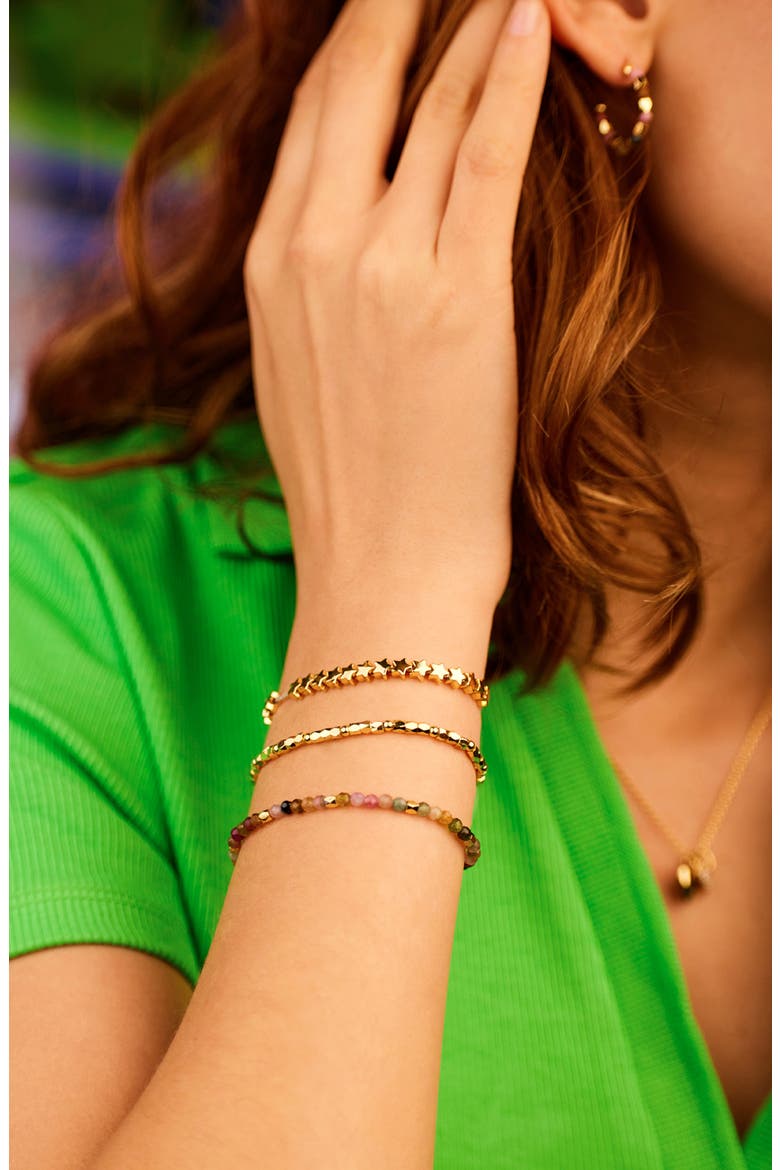 Coco Bead and Tourmaline Double Bracelet, Alternate, color, GOLD PLATED