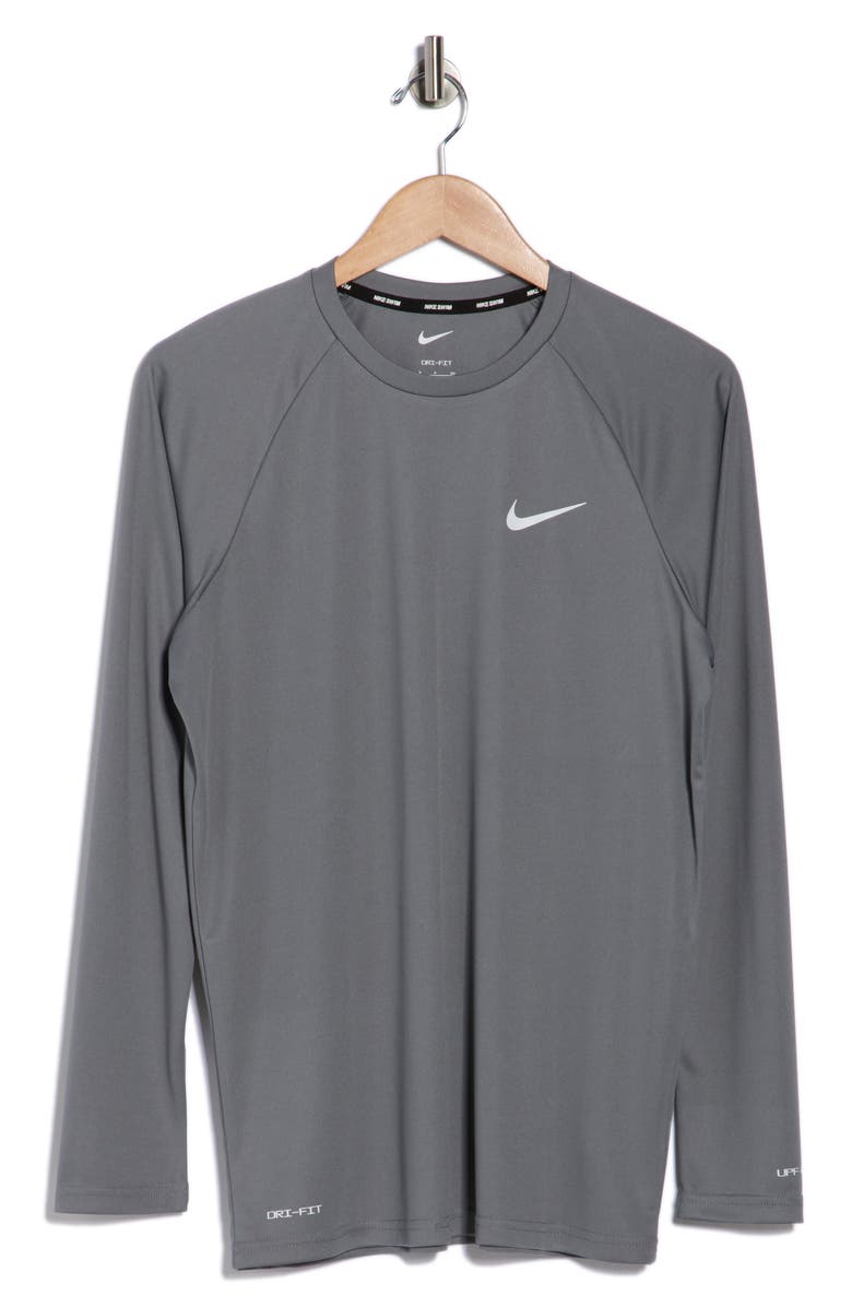 Nike Long Sleeve Hydroguard Swim Shirt, Alternate, color, Cool Grey