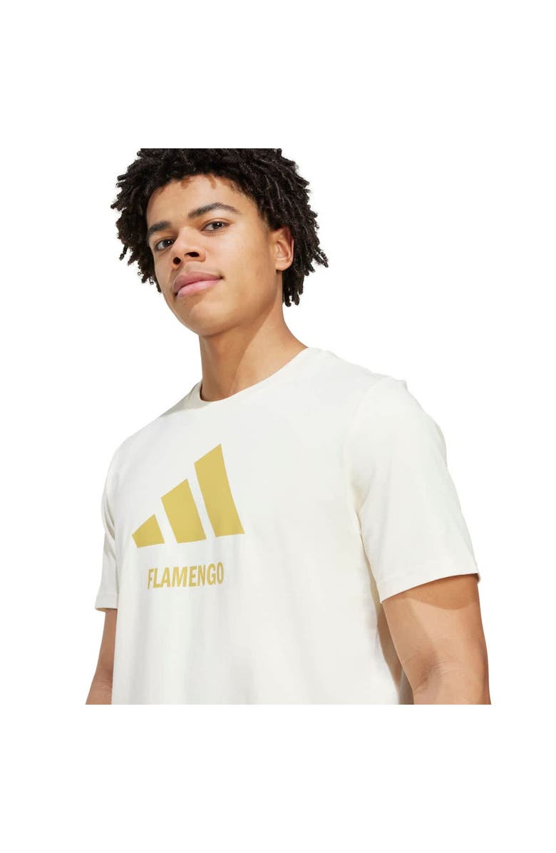 adidas Men's adidas  Cream CR Flamengo Three-Stripes Wordmark T-Shirt, Alternate, color, Cream