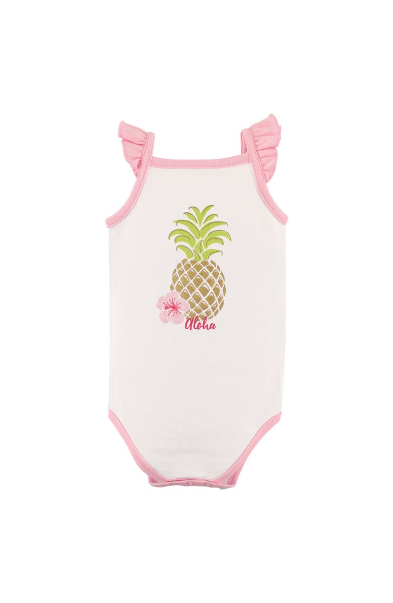 Hudson Baby Soft Cotton Sleeveless Infant Bodysuits, Alternate, color, Pineapple