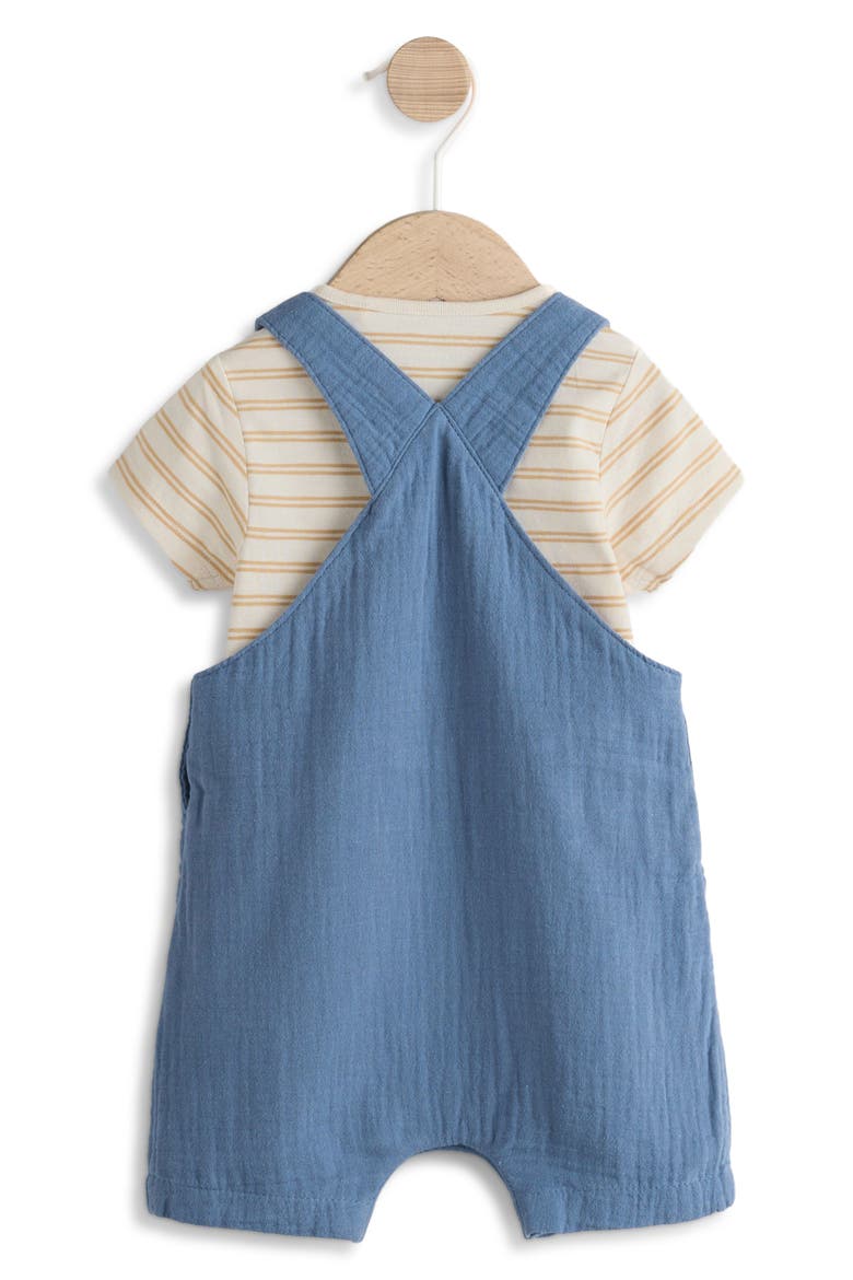 Short Sleeve Crinkle Romper, Alternate, color, BLUE