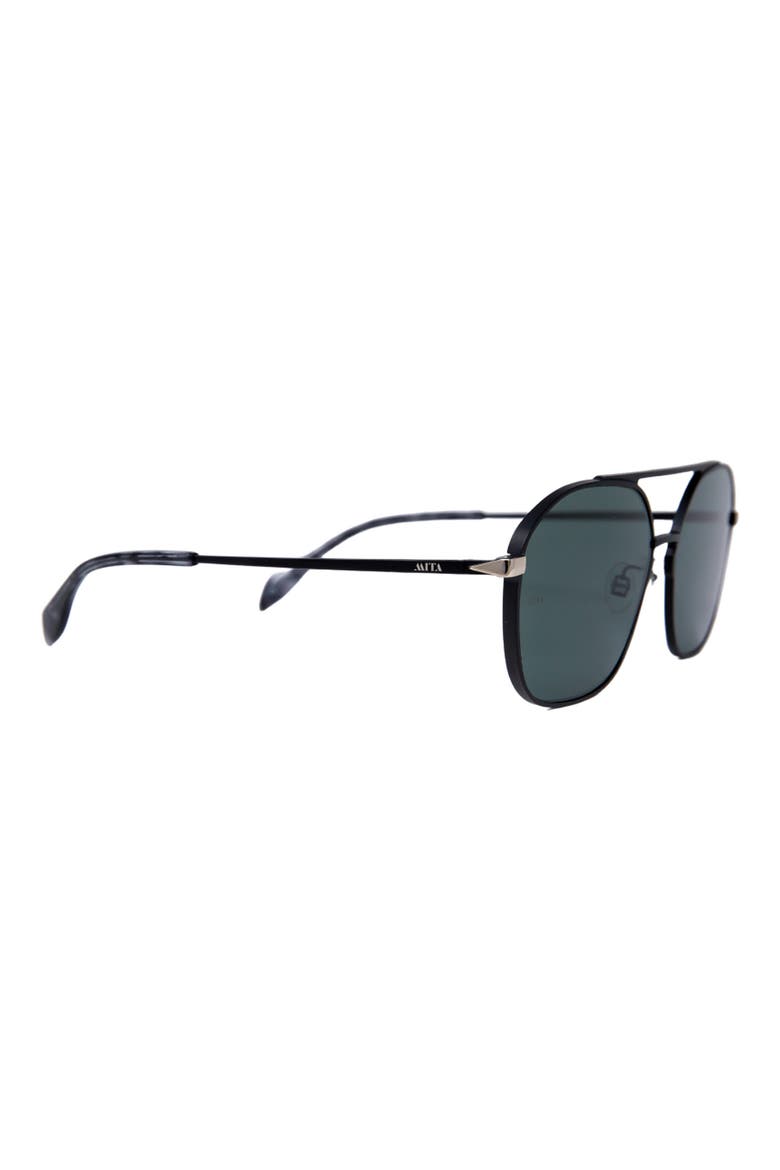 Duomo 58mm Aviator Sunglasses, Alternate, color, MATTE BLACK/ GREEN