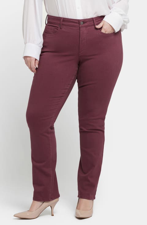 [Margesherwood] / ☆ FOLD-OVER CURVED JEANS / burgundy Designer fashion, Seoul-fully created | W Concept