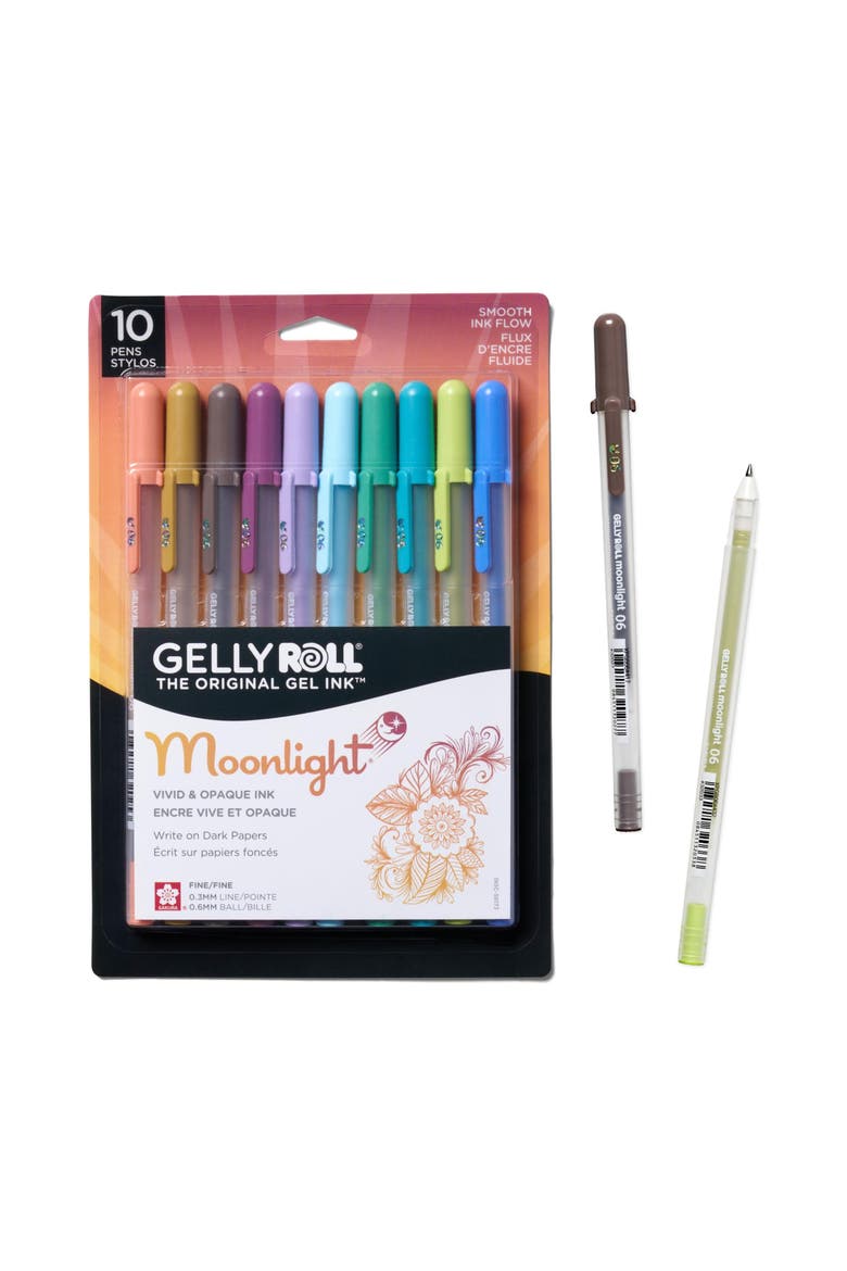 Gelly Roll Moonlight 06 Gel Pens, Earth & Jewel Tone, 10 Pack, Main, color, Multicolor