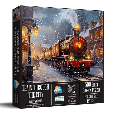 Train Through the City 500 piece Jigsaw Puzzle for Adults