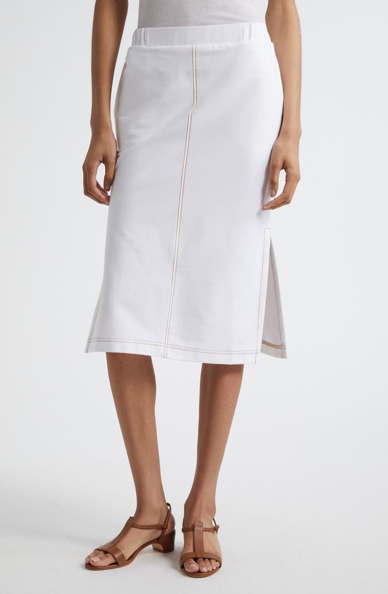 MM by Max Mara Otto Jersey Skirt, Main, color, Optical White