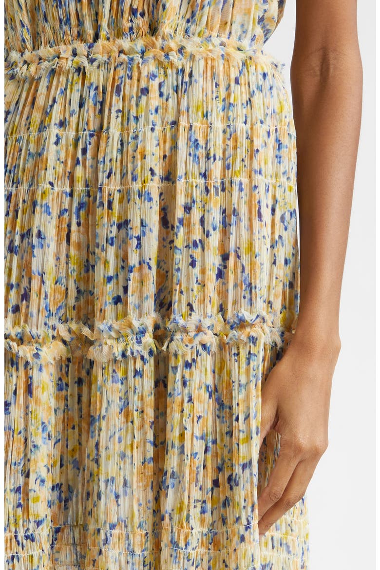 Virginie Floral Silk Maxi Skirt, Alternate, color, DAFFODIL