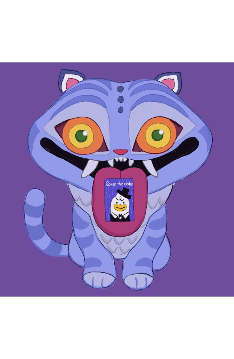 KPop Demon Hunters Junior's KPop Demon Hunters Derpy Save The Date  Graphic T-Shirt, Alternate, color, Purple