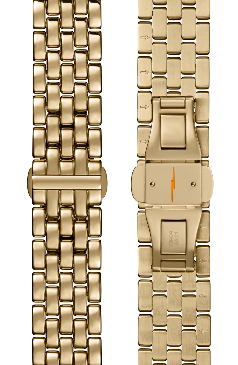 Shinola Runwell Mother-of-Pearl Chronograph Bracelet Watch, 37mm, Alternate, color, White Mother Of Pearl/ Gold