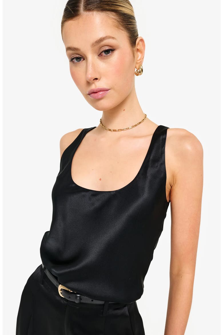 Andressa Silk Shell, Alternate, color, BLACK