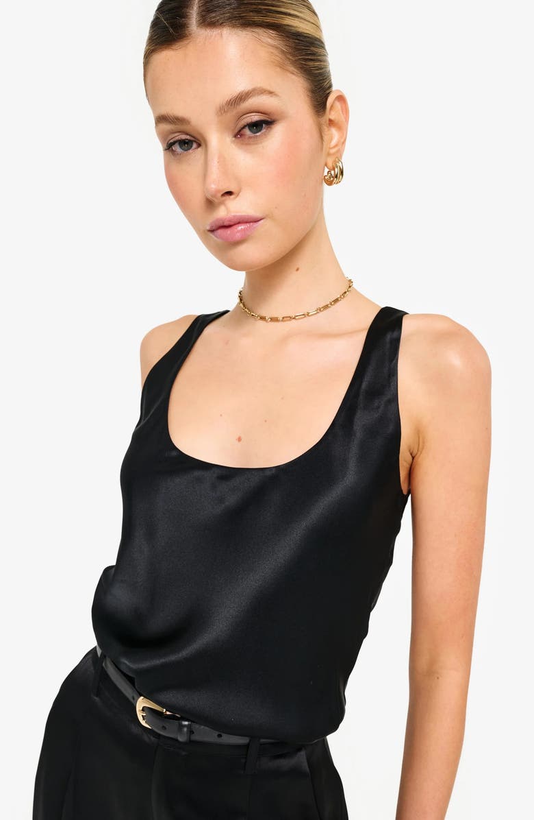 CAMI NYC Andressa Silk Shell, Alternate, color, Black