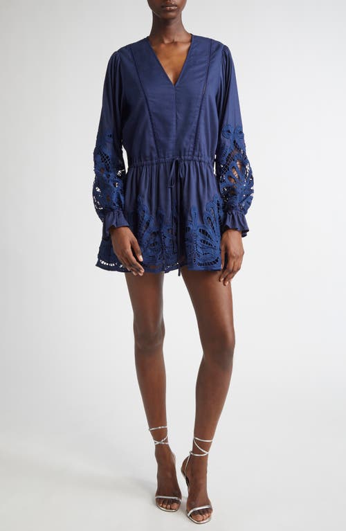Shop Ramy Brook Declan Metallic Chevron Stripe Cotton Blend Sweater Dress