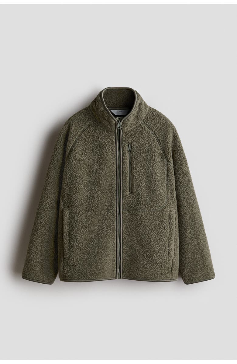 H&M Teddy Jacket, Alternate, color, Khaki Green