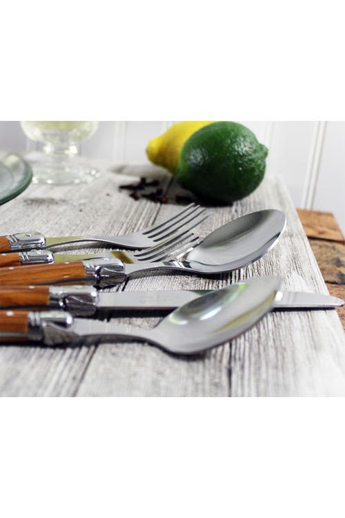 Shop French Home 20-piece Laguiole Wood Grain Flatware Set