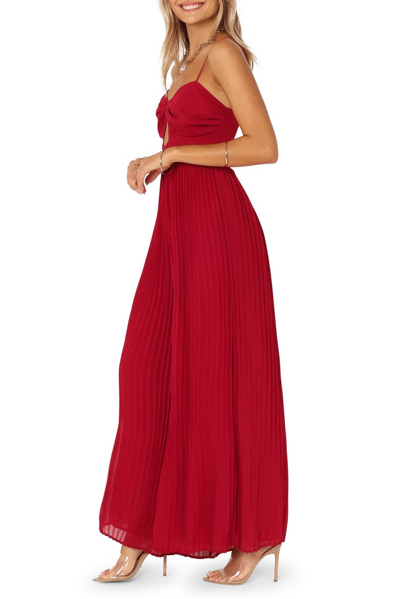 Alice Pleated Wide Leg Jumpsuit, Alternate, color, RED