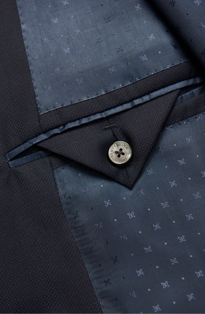 Samuelsohn Navy Double Twist 130s Wool Blazer, Alternate, color, Blue