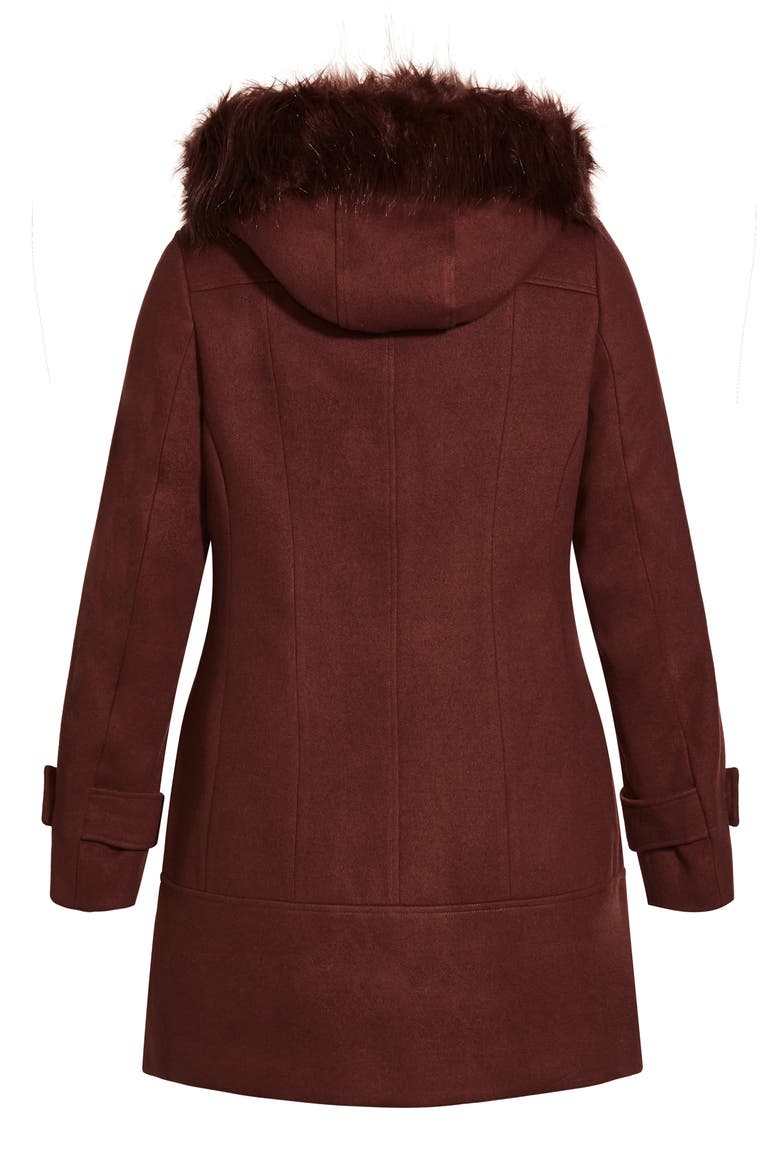 Wonderwall Coat with Faux Fur Collar, Alternate, color, CHOCOLATE