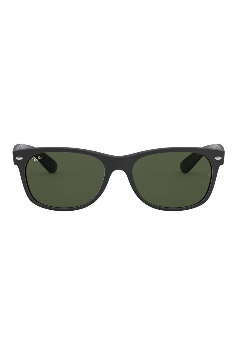 New Wayfarer 55mm Rectangular Sunglasses, Main, color, RUBBER BLACK