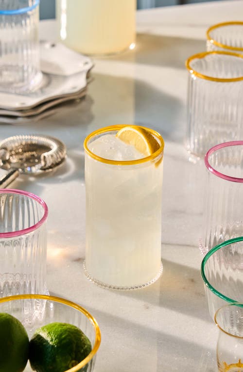 Juliska Nell Set Of 4 Highball Glasses In Daffodil