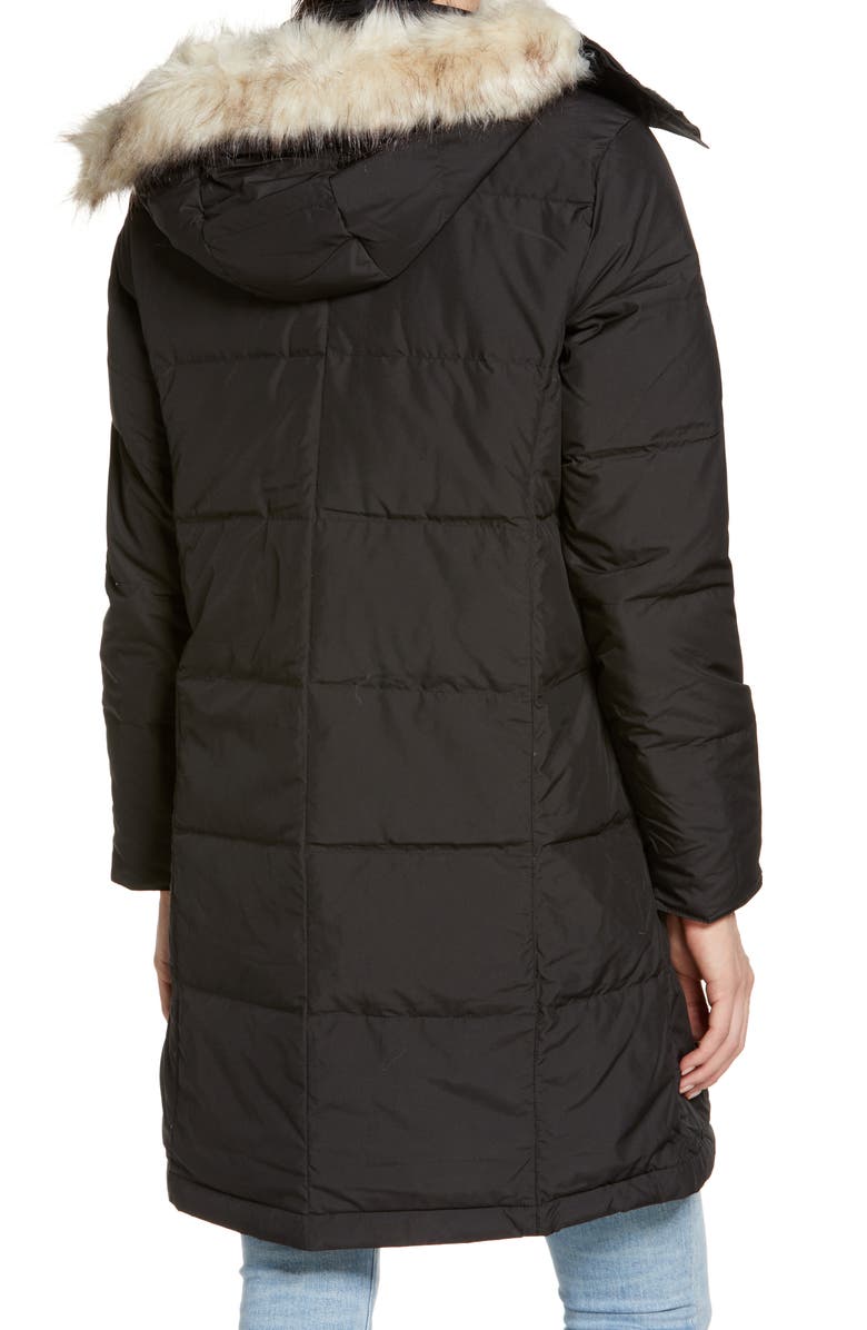 L.L.Bean Ultrawarm Faux Fur Trim 650 Fill Power Down Coat, Alternate, color, 