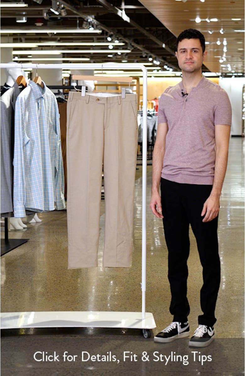 Flannel Lined Flat Front Relaxed Fit Performance Khaki Pants, sales video thumbnail