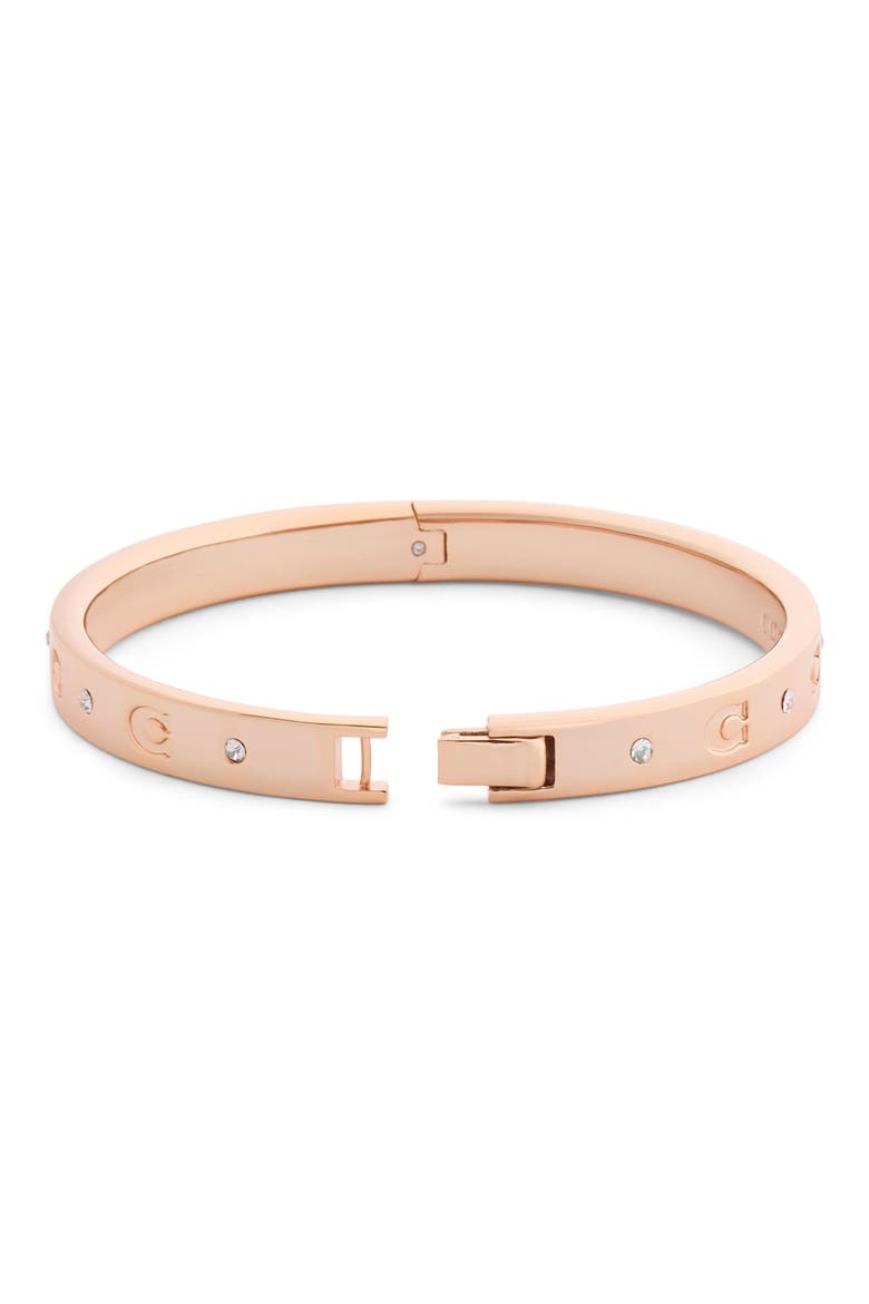 Repeated C Hinged Bangle, Alternate, color, ROSE GOLD