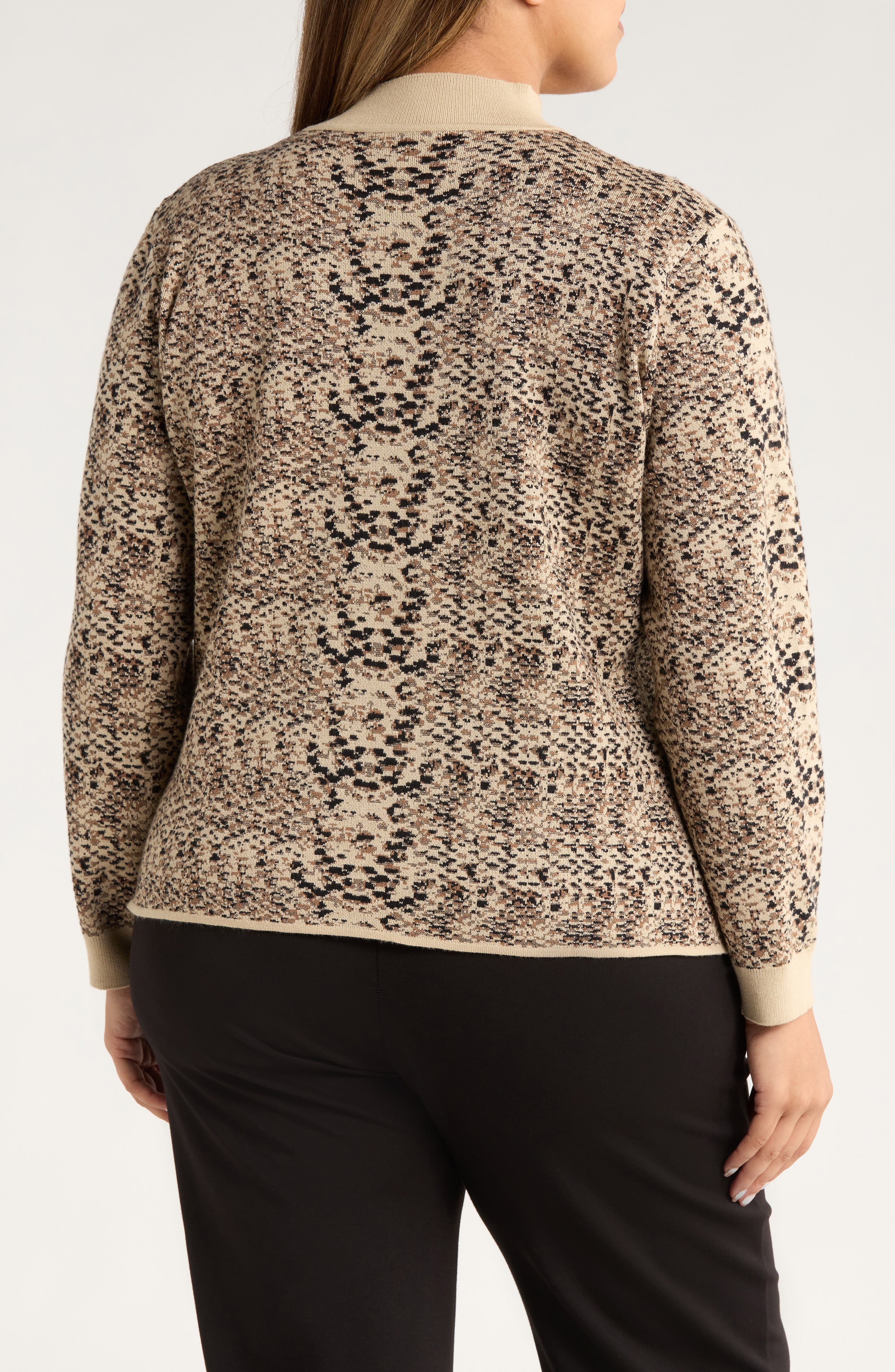 Declan Mock Neck Jacquard Sweater - image 2