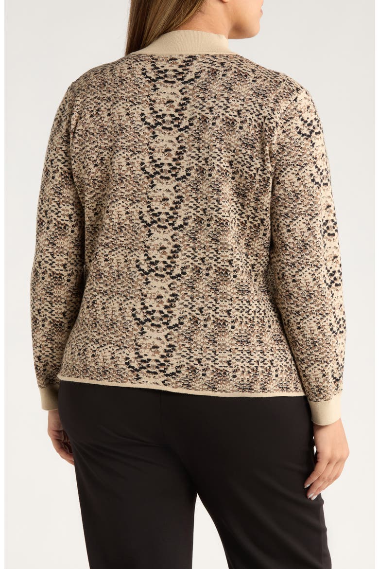 Declan Mock Neck Jacquard Sweater, Alternate, color, LUX CAMEL SNAKE JACQUARD
