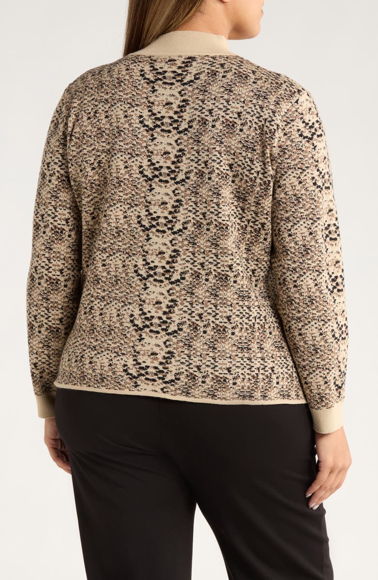 Lysse Declan Mock Neck Jacquard Sweater, Alternate, color, Lux Camel Snake Jacquard