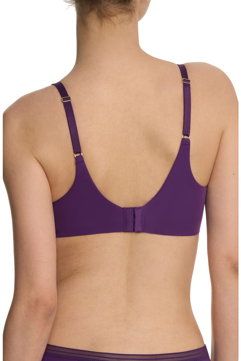 Love Lace Back Smoothing Plunge T-Shirt Bra, Alternate, color, VIVID GRAPE/ SAKURA