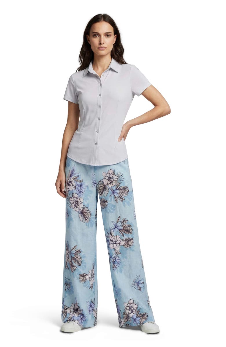 Lords of Harlech Womens Lillian Wide Leg Linen Pant, Main, color, Exotic Floral Teal
