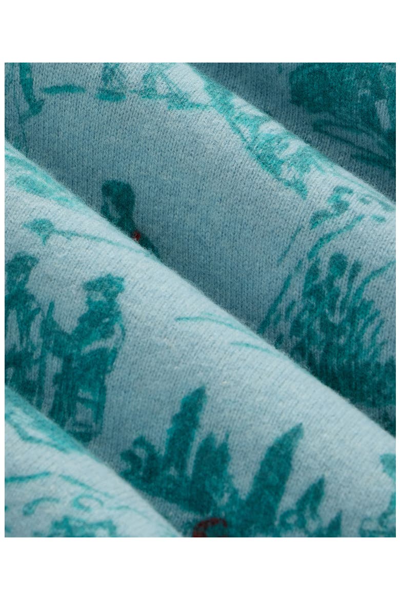 Ski Print Wool Crewneck Sweater, Alternate, color, TEALPBTOILESCENE