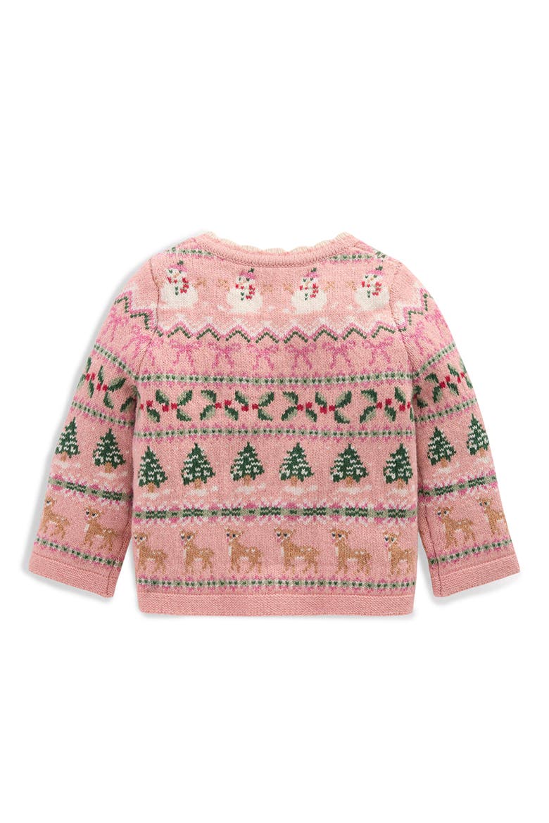 Kids' Fair Isle Cardigan, Alternate, color, VINTAGE PINK FESTIVE FAIR ISLE