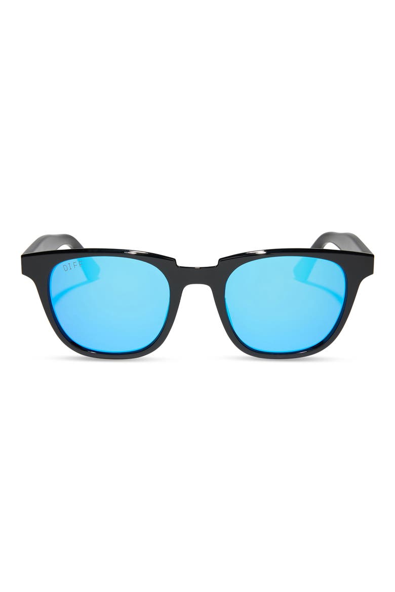 Grayson 51mm Square Sunglasses, Main, color, BLACK BLUE MIRROR