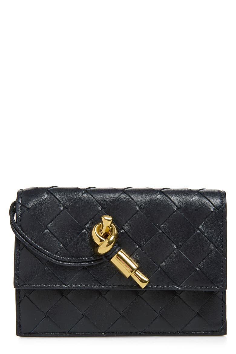 Andiamo Slip Intrecciato Leather Zip Card Case (Women) | Nordstrom