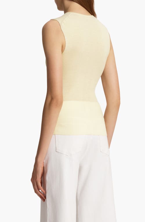 Khaite Renato Rib Merino Wool Blend Sleeveless Sweater In Pollen