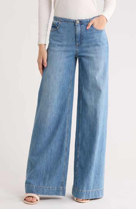 Alice + Olivia Slay Low Rise Wide Leg Jeans