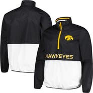 G-III SPORTS BY CARL BANKS Men's G-III Sports by Carl Banks Black Iowa Hawkeyes Cornerman Half-Zip Top