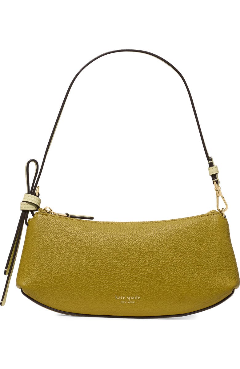 Kate Spade New York loop colorblock pebble leather pochette shoulder bag, Main, color, Laurel Leaf