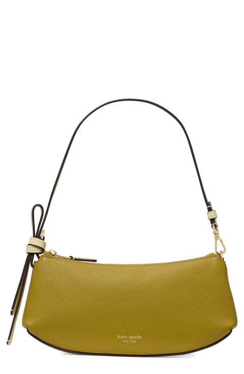 loop colorblock pebble leather pochette shoulder bag