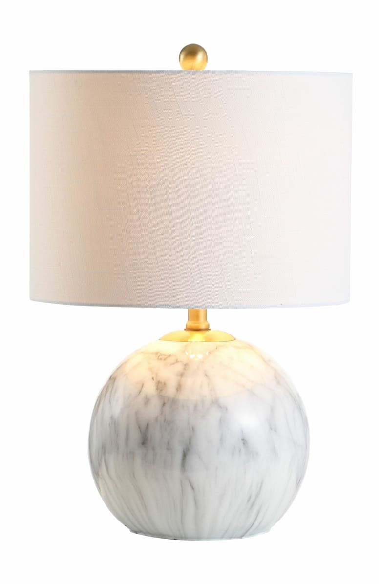 JONATHAN Y Luna Faux Marble Resin LED Table Lamp, Main, color, Faux Marble