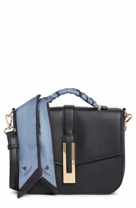 Scarf Handle Faux Leather Crossbody Bag