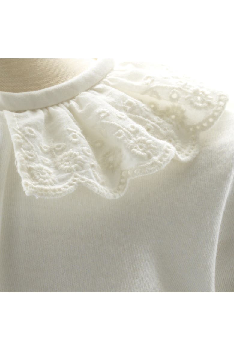 Broderie Collar Babygro, Alternate, color, White